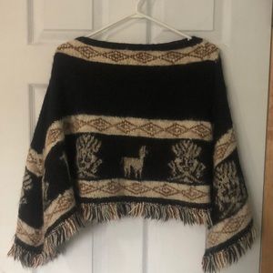 Soft alpaca poncho